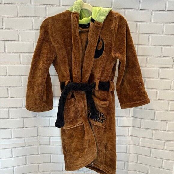 Star Wars Boys Size 6 Plush Brown Baby Yoda Bath Robe House Coat, Grogu - Picture 1 of 10